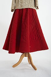 Red Flannel Wool, Quilted skirt