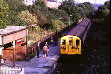 Watford West station, 1985: The Croxley Branch was kept in operation by British Rail until 1996 Watford West station 1985 - geograph.org.uk - 3302830.jpg