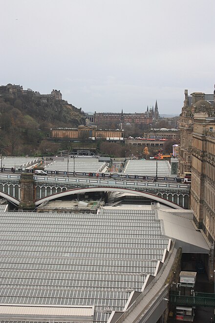 Waverley Station roof from the north-east