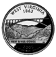West Virginia kwart dollar munt