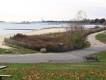 One of the beaches on the west side of Sherwood Island State Park in Westport, Connecticut