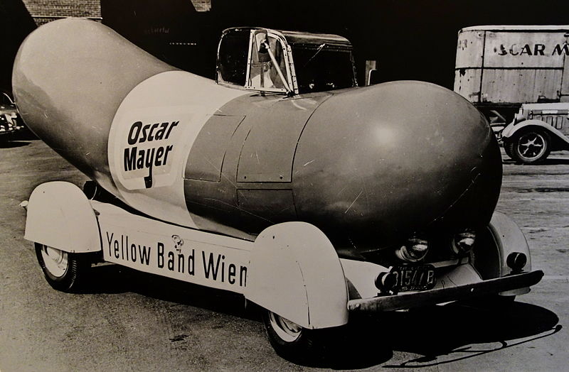 File:Wienermobile with added cockpit, 1936, Oscar Mayer Foods Corporation, Madison, WI - Wisconsin Historical Museum - DSC03417.JPG