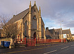 Dundonald Road, kongregacijska crkva Evangeličke unije Winton Place, uključujući dvoranu, granične zidove i ograde