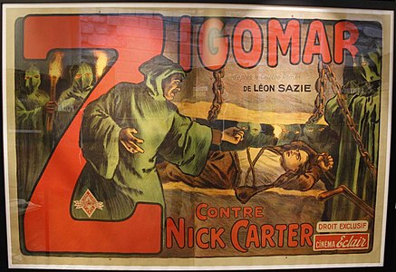 Affiche du film Zigomar contre Nick Carter.