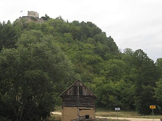 Village limits of Zrin; view of the castle Zrin.JPG