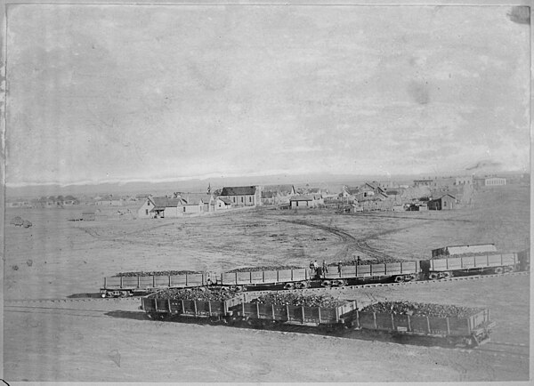 Birds-eye view of Winslow (looking East), 1890