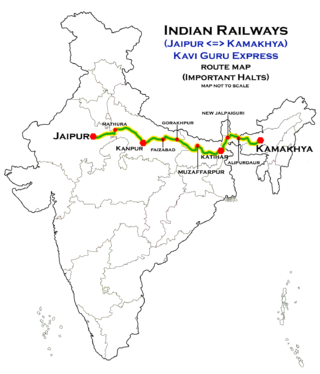 <span class="mw-page-title-main">Udaipur City–Kamakhya Kavi Guru Express</span> Express train