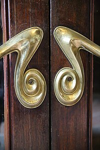 Detail of the front door handles