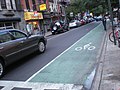 This photo is of Wikis Take Manhattan goal code R4, Bike Lane, green-painted.