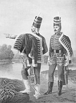 Officers from Bulgarian hussar regiment in Russia (1776-1783).