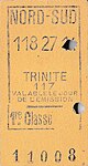 Billet de 1re classe émis le 118e jour de l'année 1927, soit le jeudi 28 avril 1927.