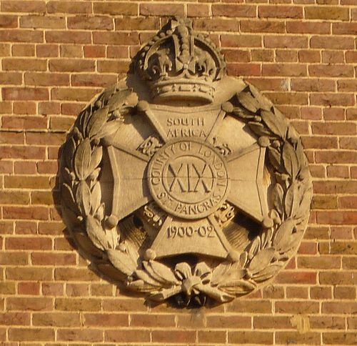 Badge of the 19th London Regiment from the Albany Street drill hall.