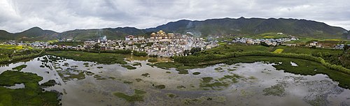 Aerial panorama of Gandan Sumtseling Monastery