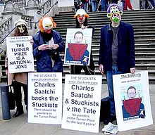 Stuckist protest against the Turner Prize, Tate Britain, in 2004. 2004 Stuckist Turner demo 1 (2).jpg