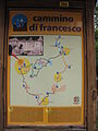 Mappa del cammino con le due opzioni per raggiungere Rieti
