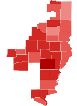 2012 Congressional election in Illinois' 15th district by county.svg