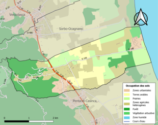 Mappa a colori che mostra l'uso del suolo.