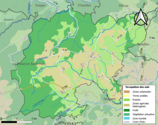 Kolorowa mapa przedstawiająca zagospodarowanie terenu.