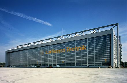 The hangar of Lufthansa Technik at Frankfurt Airport.
