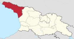 阿布哈兹和格鲁吉亚其余部分在高加索地区的位置