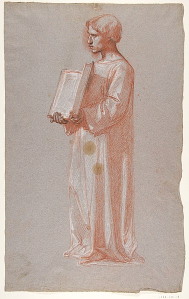 File:Acolyte with Open Book (middle register; study for wall paintings in the Chapel of Saint Remi, Sainte-Clotilde, Paris, 1858) MET DP812047.jpg
