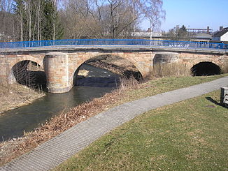 Die Alte Brücke über die Sprotte in Schmölln