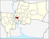 Mapa de Bangkok, Tailandia con Pathum Wan