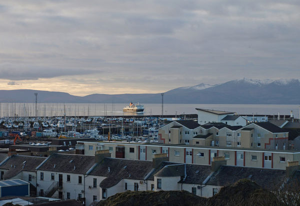 Ardrossan skyline and overlooking Ardrossan Harbour, January 2008