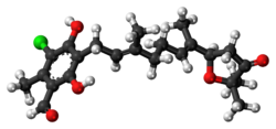 Raumfüllendes Modell des Ascofuranonmoleküls