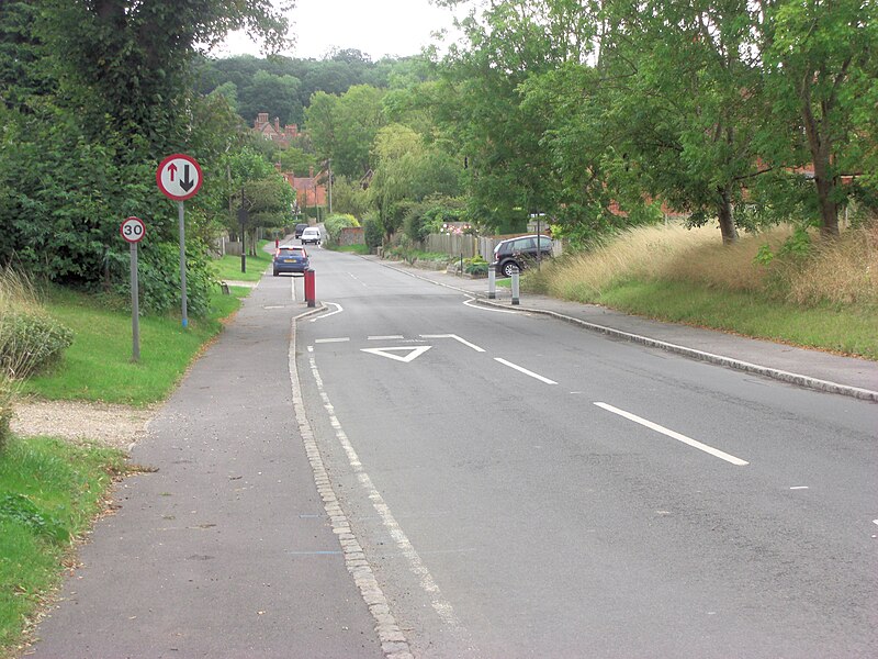 File:Ashampsted Road traffic calming entering Bradfield - geograph.org.uk - 2591623.jpg