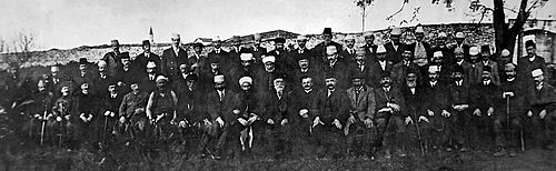 Members of the Assembly of Vlorë photographed in November 1912.