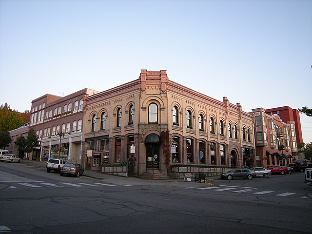 An old bank building, built in 1900 in the Fairhaven Historic District