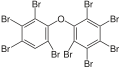 English: Skeletal formula of 2,2′,3,3′,4,4′,5,6,6′-nonabromodiphenyl ether (congener BDE-207) Deutsch: Strukturformel von 2,2′,3,3′,4,4′,5,6,6′-Nonabromdiphenylether (Kongener BDE-207)