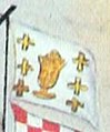Bandeira de Galicia na pintura do navío estadounidense enfeitado con diferentes insignias, finais séc. XVIII.