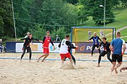 Deutsch: Beachhandball Europameisterschaften 2019 (Beach handball Euro); Tag 3: 4. Juli 2019 – Männer, Hauptrunde Gruppe II, Frankreich-Kroatien 0:2 (16:24, 10:27) English: Beach handball Euro; Day 3: 4 July 2019 – Men Main Round Group II – France-Croatia 0:2 (16:24, 10:27)