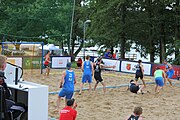 Deutsch: Beachhandball Europameisterschaften 2019 (Beach handball Euro); Tag 2: 3. Juli 2019 – Männer, Vorrunde Gruppe B, Slowenien-Russland 0:2 (16:24, 14:24) English: Beach handball Euro; Day 2: 3 July 2019 – Men Preliminary Round Group B – Slovenia-Russia 0:2 (16:24, 14:24)