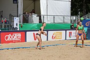 Deutsch: Beachhandball Europameisterschaften 2019 (Beach handball Euro); Tag 2: 3. Juli 2019 – Frauen, Vorrunde Gruppe D, Ukraine-Deutschland 2:0 (23:22, 32:24) English: Beach handball Euro; Day 2: 3 July 2019 – Women Preliminary Round Group D – Ukraine-Germany 2:0 (23:22, 32:24)