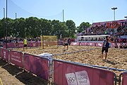 Deutsch: Beachhandball bei den Olympischen Jugendspielen 2018; Tag 7, 13. Oktober 2018; Jungen, Halbfinale – Argentinien-Portugal 1:2 English: Beach handball at the 2018 Summer Youth Olympics at 13 October 2018 – Boys Semifinal – Argentina-Portugal 1:2