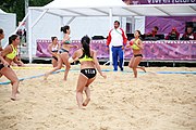 Deutsch: Beachhandball bei den Olympischen Jugendspielen 2018; Tag 5, 10. November 2018; Mädchen, Hauptrunde - Chinese Taipei (Taiwan)-Paraguay 2:0 English: Beach handball at the 2018 Summer Youth Olympics at 11 October 2018 – Girls Main Round – Chinese Taipei (Taiwan)-Paraguay 2:0