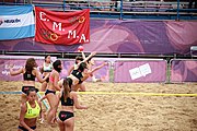 Deutsch: Beachhandball bei den Olympischen Jugendspielen 2018; Tag 6, 12. Oktober 2018; Mädchen, Hauptrundenspiel – Chinesisch Taipei (Taiwan)-Paraguay 0:2 English: Beach handball at the 2018 Summer Youth Olympics at 12 October 2018 – Girls Main Round – Chinese Taipei (Taiwan)-Paraguay 0:2