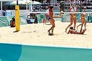 Deutsch: Beachvolleyball bei den Olympischen Jugendspielen 2018; Tag 9, 15. Oktober 2018; Mädchen, Viertelfinale: Puerto Rico-Russland 0–2 (12–21/10–21) English: Beach volleyball at the 2018 Summer Youth Olympics at 15 October 2018 – Girls Quarterfinals: Puerto Rico-Russia 0–2 (12–21/10–21)