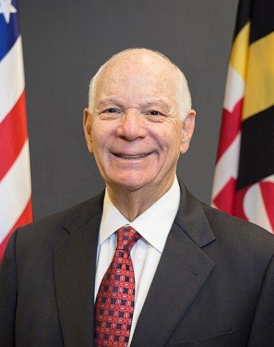 Ben Cardin, a Democratic politician serving as the senior United States Senator from Maryland, first elected to that seat in 2006. He previously was the U.S. Representative for Maryland's 3rd congressional district from 1987 to 2007, Maryland Delegate from 1967 to 1987, and as Speaker of the Maryland House of Delegates from 1979 to 1987. Ben Cardin official Senate portrait.jpg