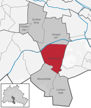 Mariendorf on the map of Tempelhof-Schöneberg