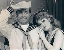 Conway with Bernadette Peters in a skit Bernadette Peters on Tim Conway Show.JPG