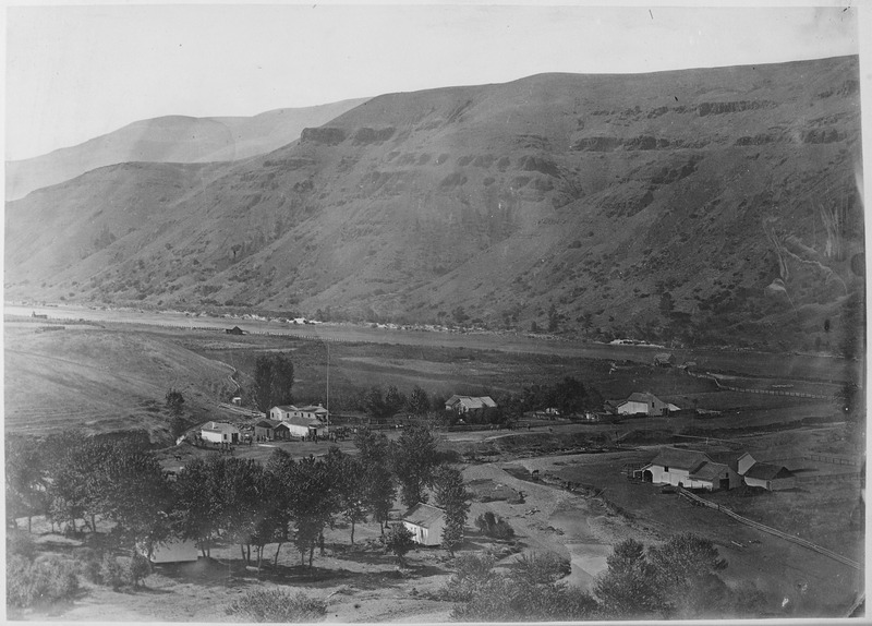 File:Bird's-eye view of Nez Perce' Agency, Idaho, 1879 - NARA - 519140.tif
