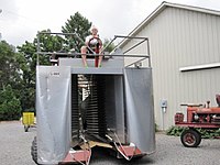 Blueberry harvester in Michigan