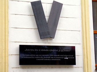 Memorial of the Velvet Revolution in Bratislava (Námestie SNP), Slovakia