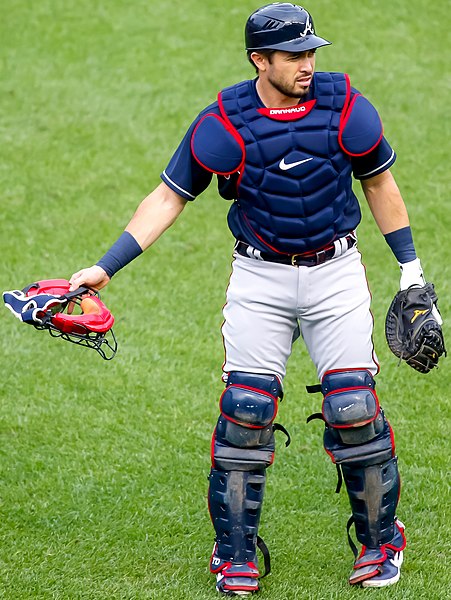 d'Arnaud with the Atlanta Braves in 2020