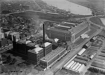 Aerial view of the BEP in Washington, D.C. circa 1918