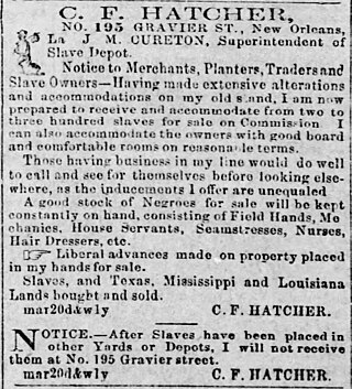 <span class="mw-page-title-main">C. F. Hatcher</span> American slave trader (~1814–1869)